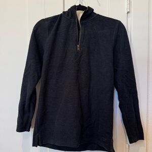 Outpost Makers Quarter Zip Hooded Pullover Dark Gray/Black Sz M